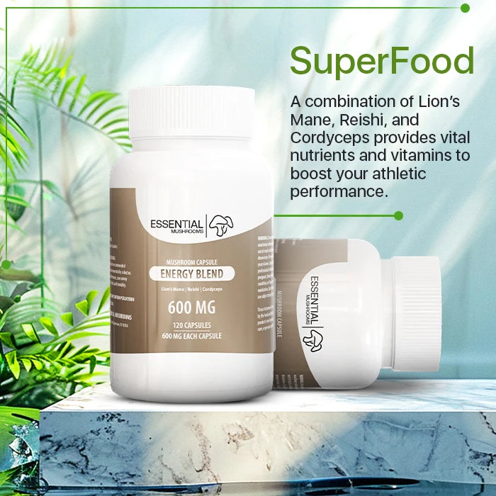 essential mushrooms energy blend capsules 600mg
