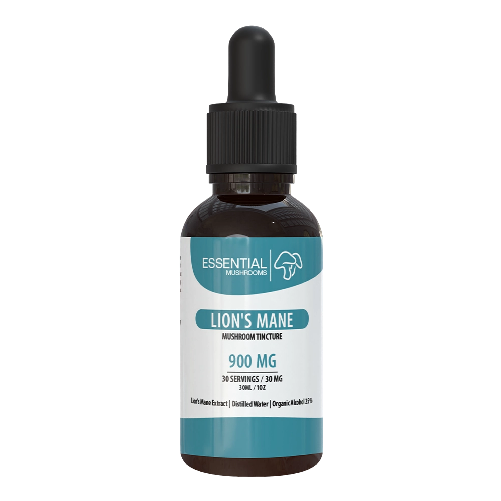 essential mushrooms lions mane mushroom extract supplements 900mg tincture