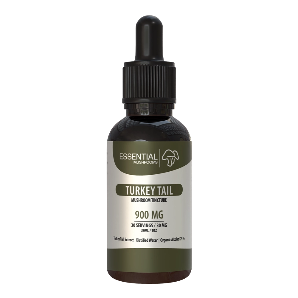 essential mushrooms turkey tail mushroom extract supplements 900mg tincture