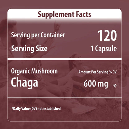 Chaga Mushroom Capsules Supplement Facts