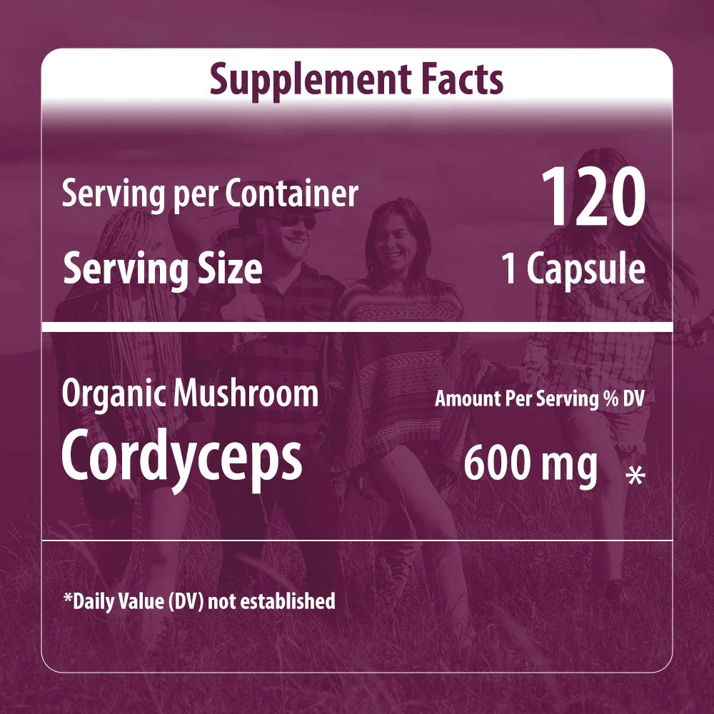 Cordyceps Mushroom Capsules Supplement Facts