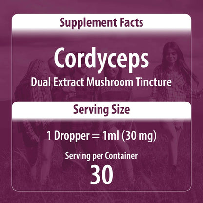 Cordyceps Mushroom Tincture Supplement Facts