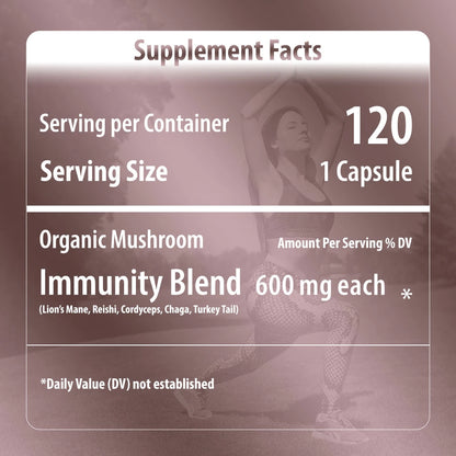 Immunity Blend Mushroom Capsules Supplement Facts