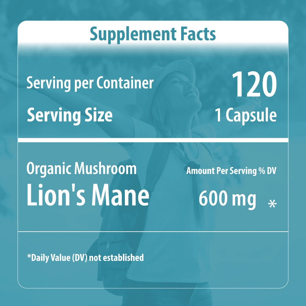 Lions Mane Mushroom Capsules Supplement Facts