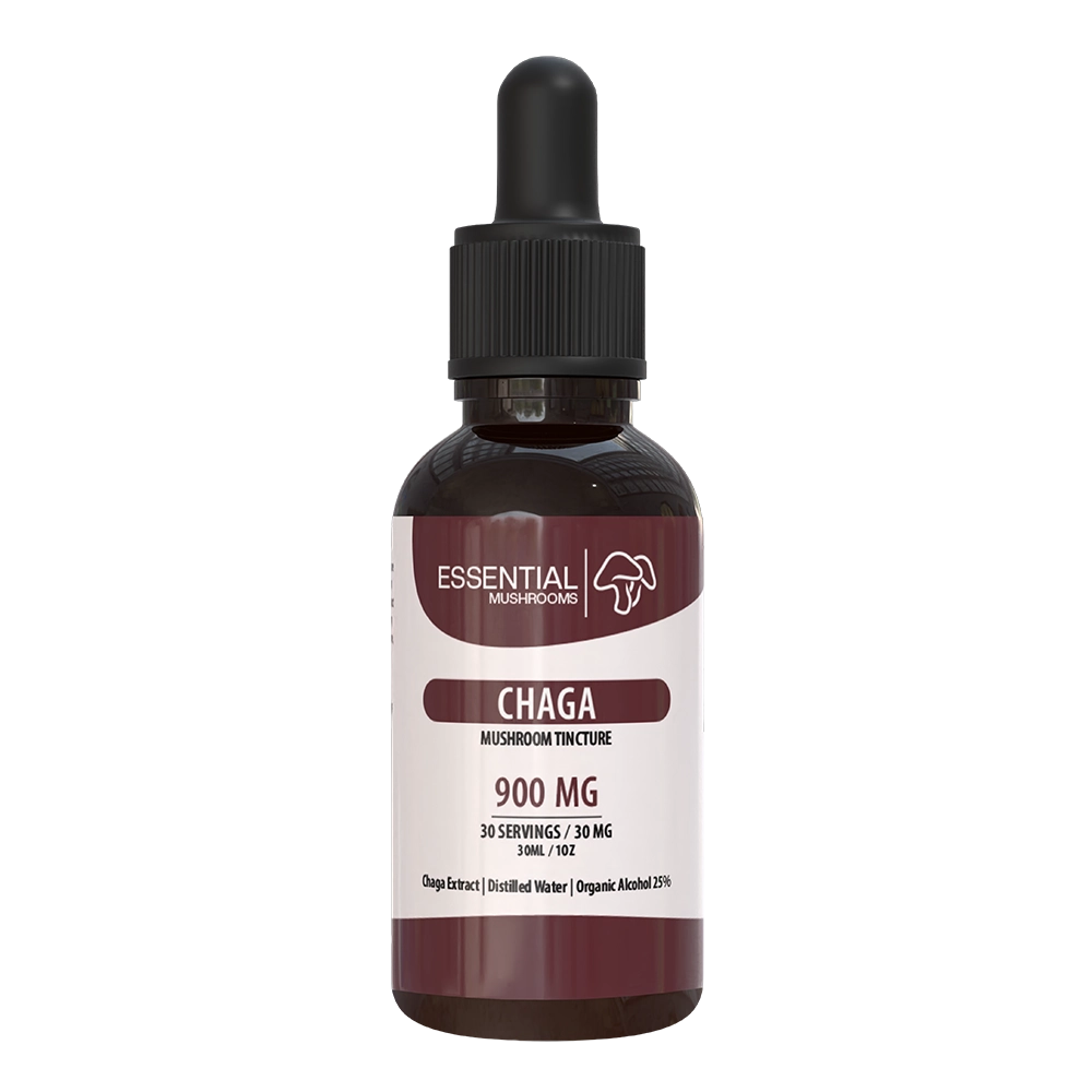 essential mushrooms chaga mushroom extract supplements 900mg tincture