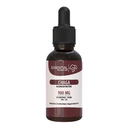 essential mushrooms chaga mushroom extract supplements 900mg tincture