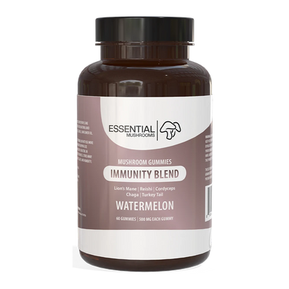 essential mushrooms immunity blend watermelon mushroom extract gummies 500mg